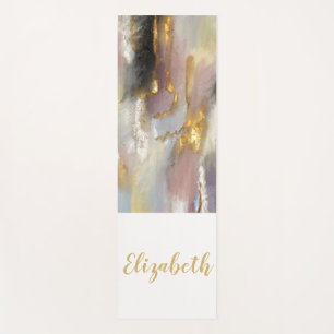 Personalized Modern Abstract Pink Gold Yoga Mat