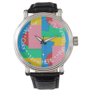 Personalized Modern Abstract Shape & Colour Art Watch