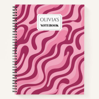 Personalized Modern Abstract Swirl Spiral Notebook