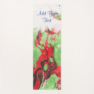 Personalized Modern Abstract Template Red Green Yoga Mat