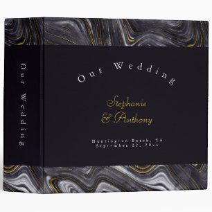 Personalized Modern  Agate Grey Wedding Binder