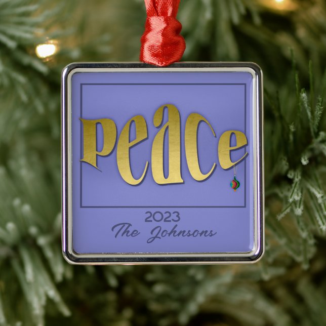 Personalized modern and elegant peaceful sentiment metal ornament (Tree)