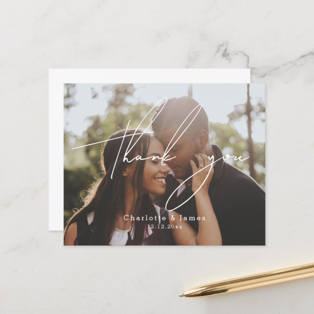 Personalized Modern and Stylish Photo Thank You (Front/Back In Situ)