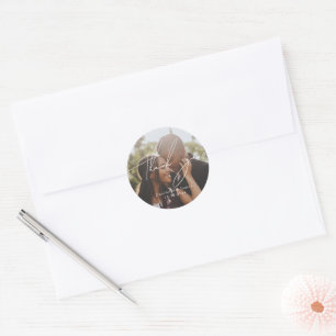 Personalized Modern and Stylish Photo Thank You Classic Round Sticker