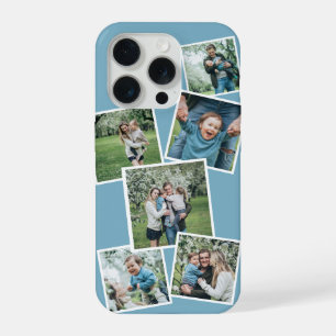 Personalized Modern any colour 6 Photo Collage iPhone 15 Pro Case