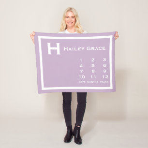 Personalized Modern Baby Milestone Photo Blanket