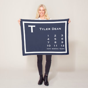 Personalized Modern Baby Milestone Photo Blanket