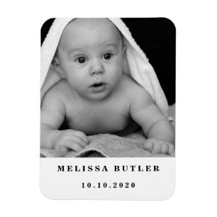Personalized Modern Baby Photo Magnet