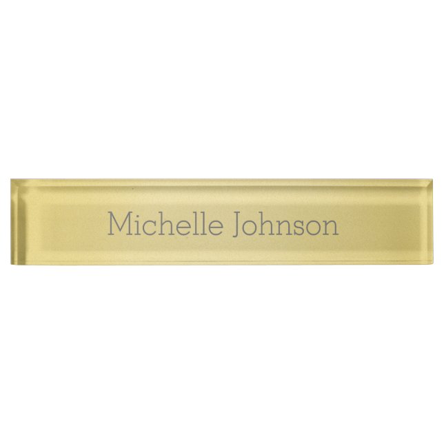 Personalized Modern Beige Grainy Texture Nameplate (Front)