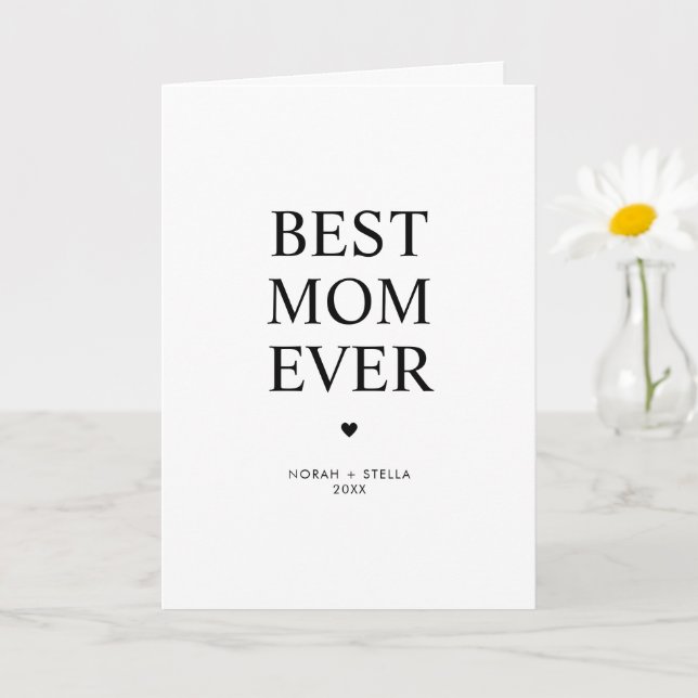 Personalized Modern Best Mom Ever  Card (Small Plant)