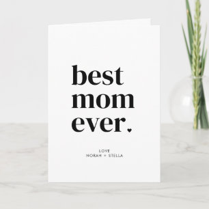 Personalized Modern Best Mom Ever  Holiday Card
