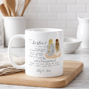 Personalized Modern Bff Friendship Gift Coffee Mug