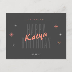 Personalized - Modern Birthday Postcard