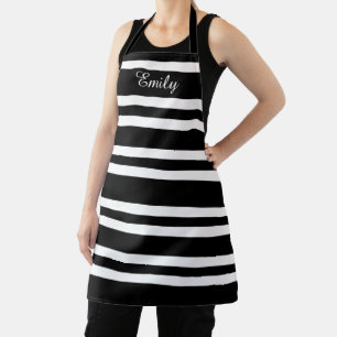Personalized Modern Black And White Apron