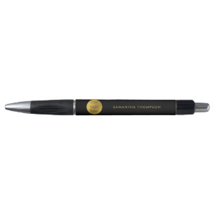Personalized Modern Black & Gold Business Logo Pen