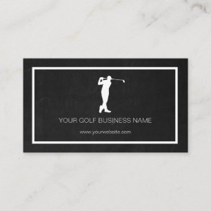Personalized Modern Black Professional Golf Busine Business Card