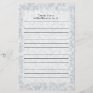 Personalized Modern Blue and White Stationery