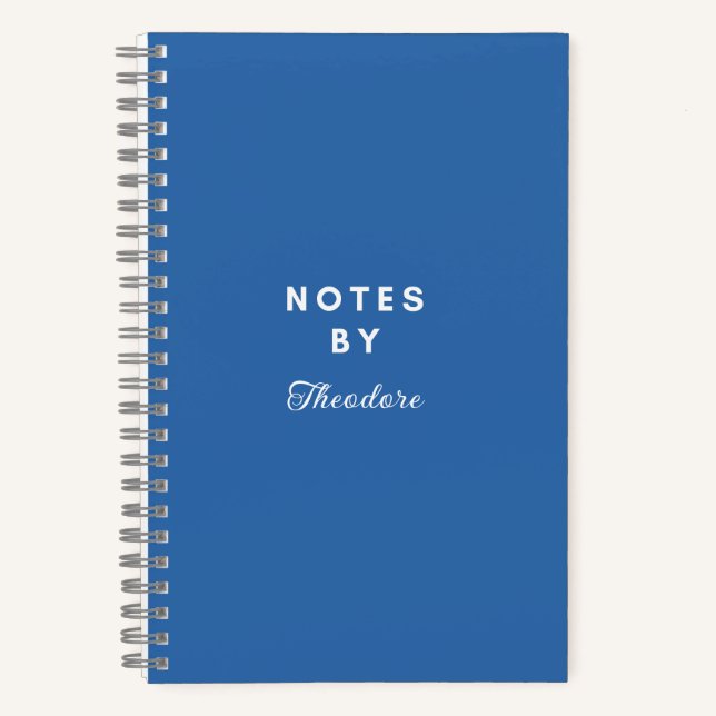 Personalized Modern Blue Notebook  (Front)
