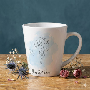 Personalized Modern Blue Watercolor Coffee Mug