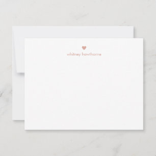 Personalized Modern Blush Pink Heart Card