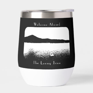 Personalized Modern Boat Decor Black White Pontoon