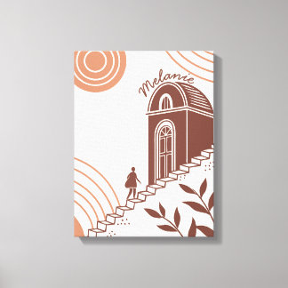Personalized Modern Boho Botanical Minimalist Canvas Print