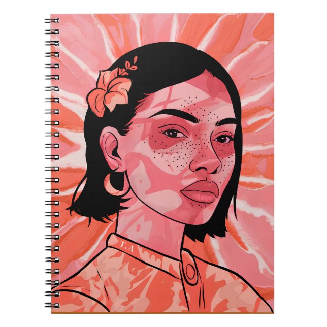 Personalized Modern boho feminine minimalist art Notebook (Front)