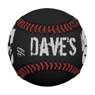 Personalized Modern Bold Black 50th Birthday Name  Baseball