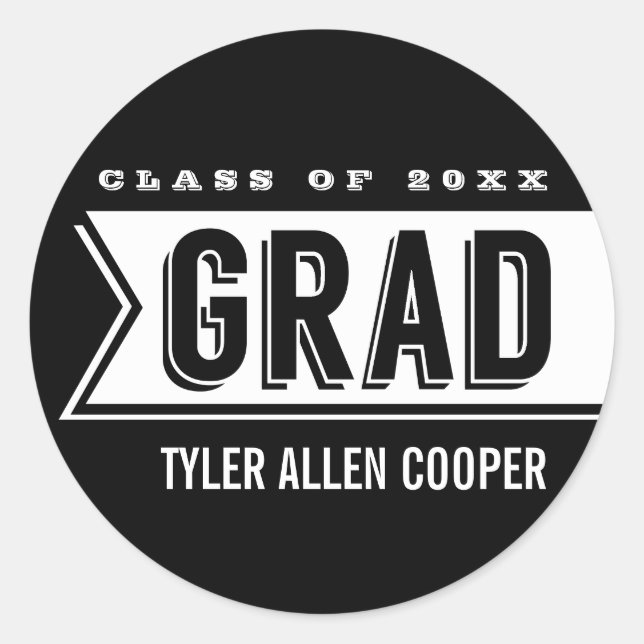 Personalized Modern Bold Grad Envelope Seal (Front)
