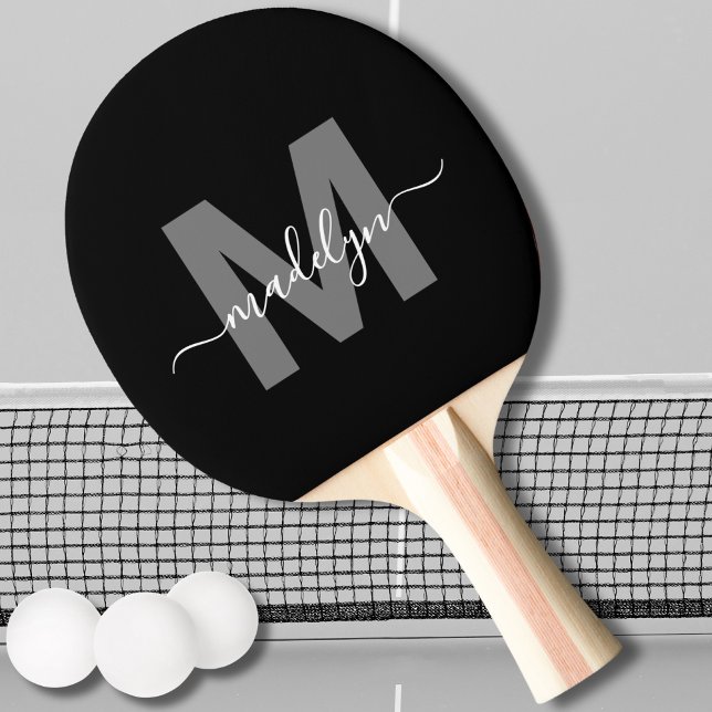 Personalized Modern Bold Script Name Monogram Ping Pong Paddle (Personalized Modern Bold Script Name Monogram Ping Pong Paddle)