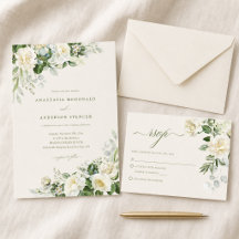 Personalized Modern Botanical Greenery Wedding