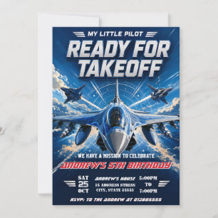 Personalized modern boy Air force Birthday Invitation