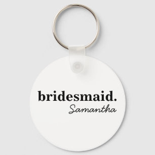 Personalized Modern Bridal Bridesmaid Proposal Keychain