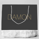 Personalized Modern Bridal Party Groomsman Wedding Large Gift Bag<br><div class="desc">Elevate your bridal party experience with our Personalized Modern Bridal Party Groomsman Wedding Large Gift Bag collection, designed to make every moment memorable. These personalized gift bags are the perfect complement to bridesmaid proposals, bachelorette parties, and wedding party thank-you gifts. Crafted with a modern and elegant touch, these custom gold...</div>