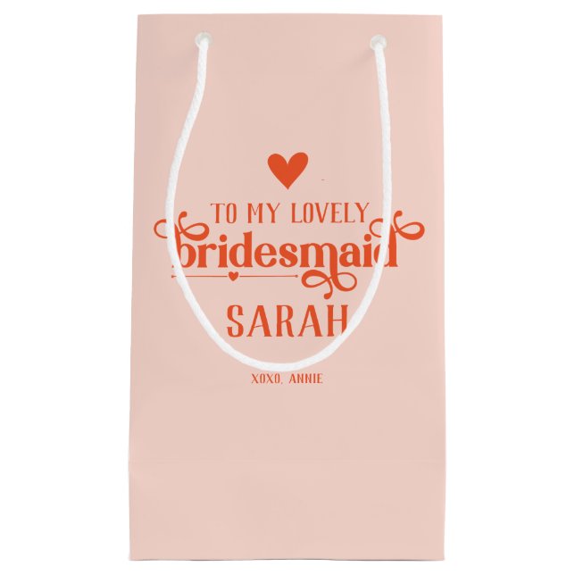 Personalized Modern Bridesmaid Gift Bag (Front)