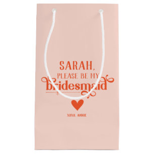 Personalized Modern Bridesmaid Proposal Small Gift Bag