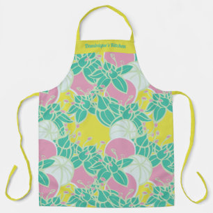 Personalized Modern Bud & Flower Pattern Apron