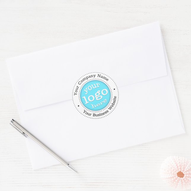 Personalized Modern Business Company Logo Office Classic Round Sticker (Envelope)