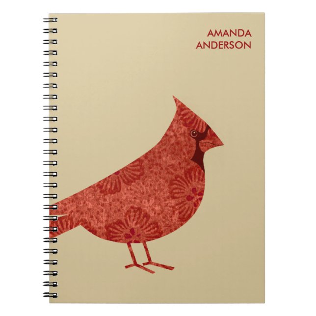 Personalized Modern Cardinal Journal / Notebook (Front)