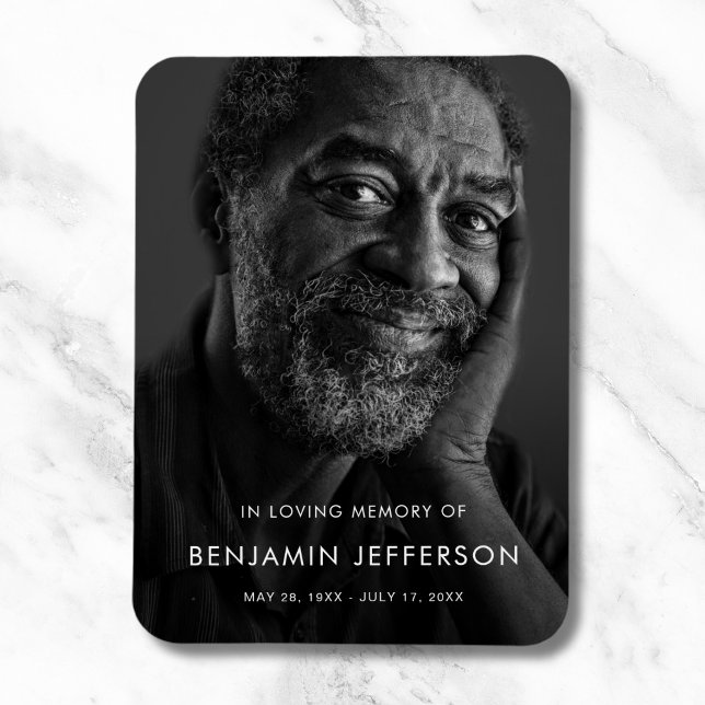 Personalized Modern Celebration of Life Funeral  Magnet (Photo Memorial Magnet)