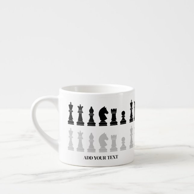 Personalized Modern Chess Piece Game  Espresso Cup (Left)