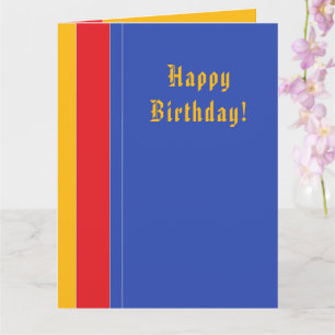 Personalized Modern Chic Coloured Stripes Birthday Card
