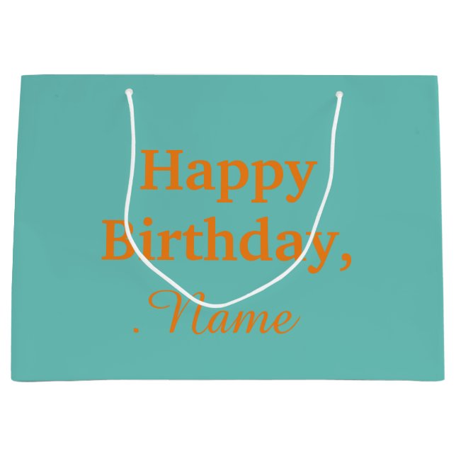 Personalized Modern, Chic Happy Gift Bag (Front)