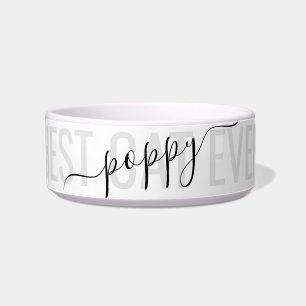 Personalized Modern Chic Script Best Cat Ever Bowl