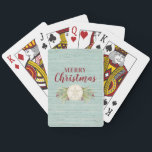 Personalized Modern Christmas Beach Playing Cards<br><div class="desc">A coastal Christmas beach themed playing cards.  Playing cards are decorated with a pretty sand dollar and Christmas foliage. Designed for you by Blackberry Boulevard.</div>