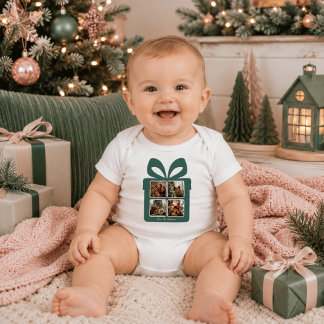 Personalized Modern Christmas | My First Christmas Baby Bodysuit