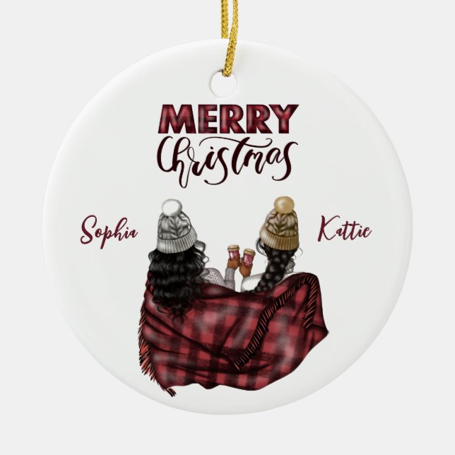Personalized modern Christmas Ornament Soul sister (Front)