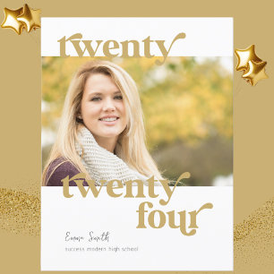 Personalized Modern Class of 2024 Photo Graduation Postcard