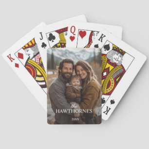 Personalized Modern Classic Family Name Photo Playing Cards