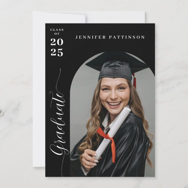 Personalized Modern College Graduation Announcement (Front)